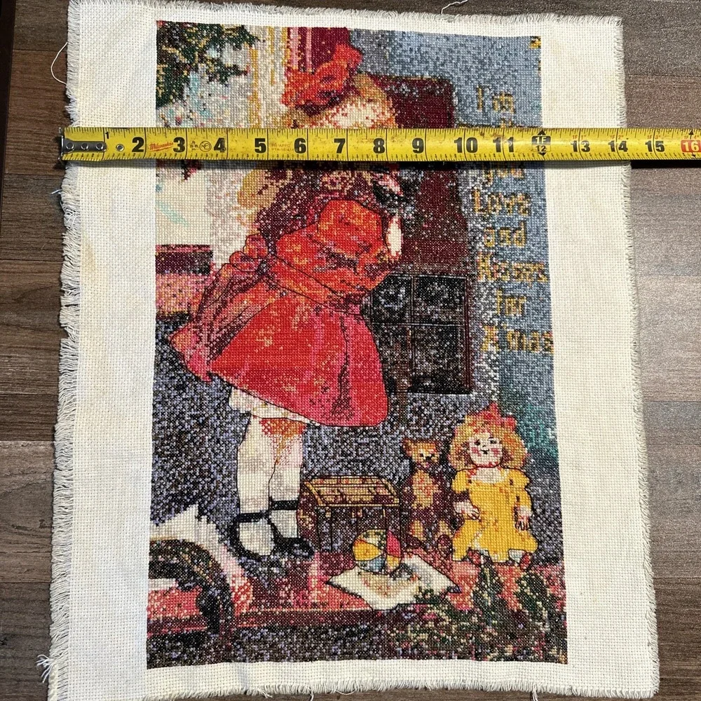 Vintage Completed Christmas Girl Dress Telephone Holiday‎ Unframed Toys Doll